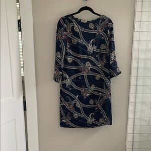 H&M Elegant Navy Patterned Dress size 4